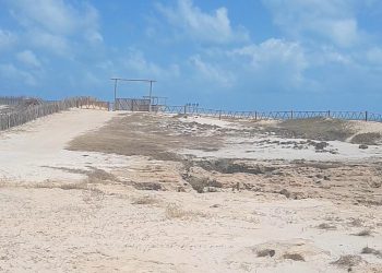 Praia fechada no município de Fortim