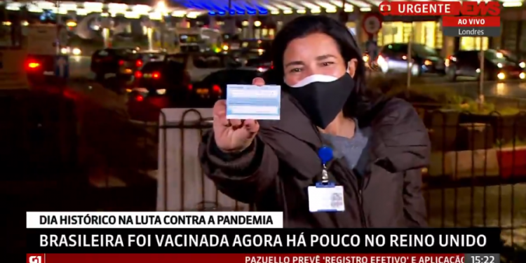 Covid-19: brasileira é vacinada em Londres e diz que “Tem luz no fim do túnel”