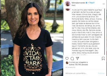 ‘Avalanche de amor’, diz Fátima Bernardes ao agradecer apoio dos fãs