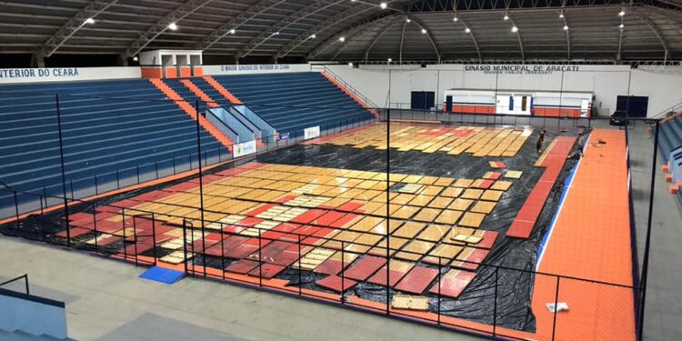 Aracati: Ginásio Municipal se prepara para receber partidas do Novo Basquete Brasil