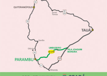 Pavimentação da CE-279 vai melhorar conexão entre Parambu e Tauá