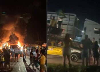 Vídeos mostram protestos de caminhoneiros bolsonaristas