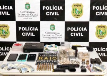 Em ação conjunta, mulher é presa em posse de quase um quilo de drogas, arma e munições em Aracati