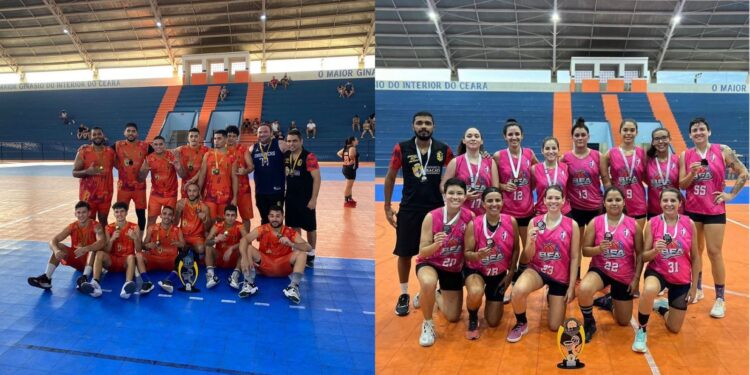 Com o masculino campeão e o feminino vice, confira o desempenho do Aracati na Liga de Basquete do Interior