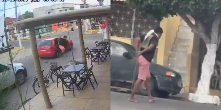 Homem com mãos amarradas pula de carro para fugir de sequestro em Aracati