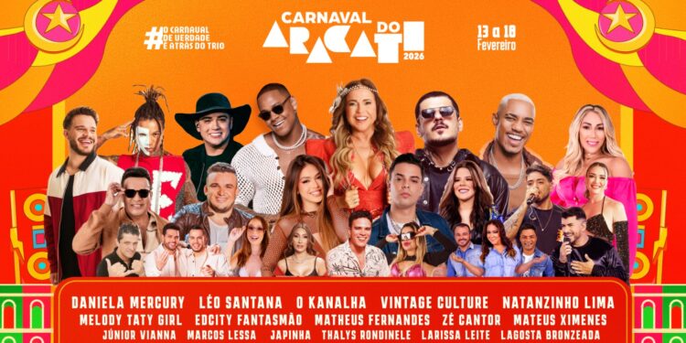 Léo Santana, Vintage Culture, Daniela Mercury e Melody lideram grade do Carnaval do Aracati 2026