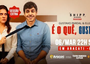 É hoje: Gustavo Pardal e Ellen chegam ao Aracati com espetáculo “É o quê, Gustavo?” no Teatro Municipal