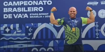 Paratleta aracatiense Elione Sousa conquista dois ouros no Campeonato Brasileiro de Canoa Havaiana