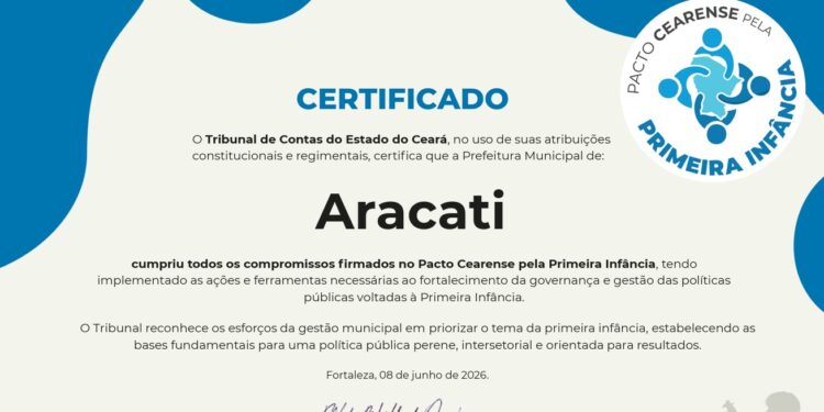 Aracati conquista reconhecimento do Pacto Cearense pela Primeira Infância