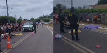 Servidora de Russas e filha morrem após colisão de moto com caminhão na CE-358
